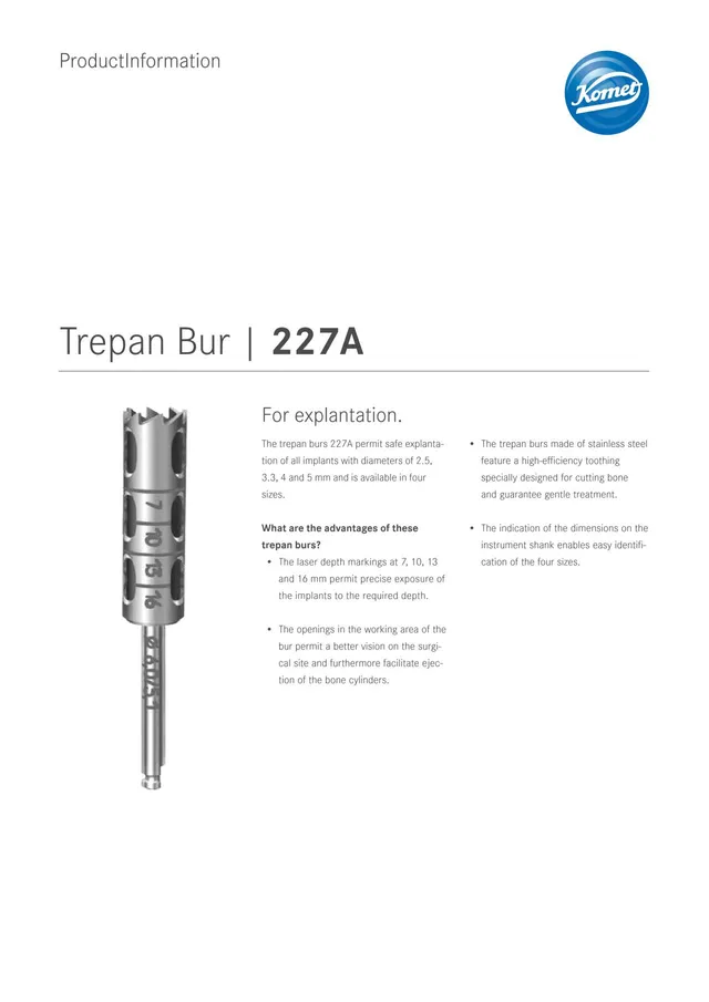 komet-diao-227a-trepanbohrer-explantation image 1