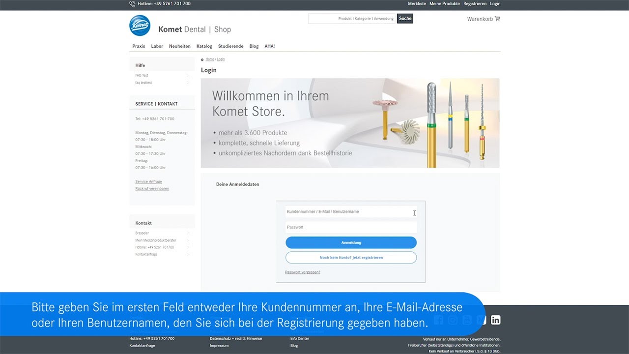 komet-diao-onlineshop-tutorial-video-login-anleitung image 1