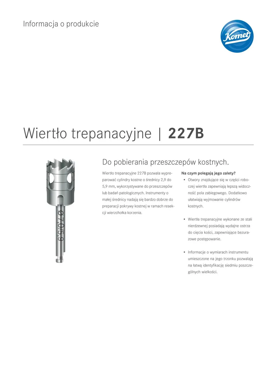 komet-diao-227b-trepanbohrer-knochentransplantat-hohlbohrer image 1