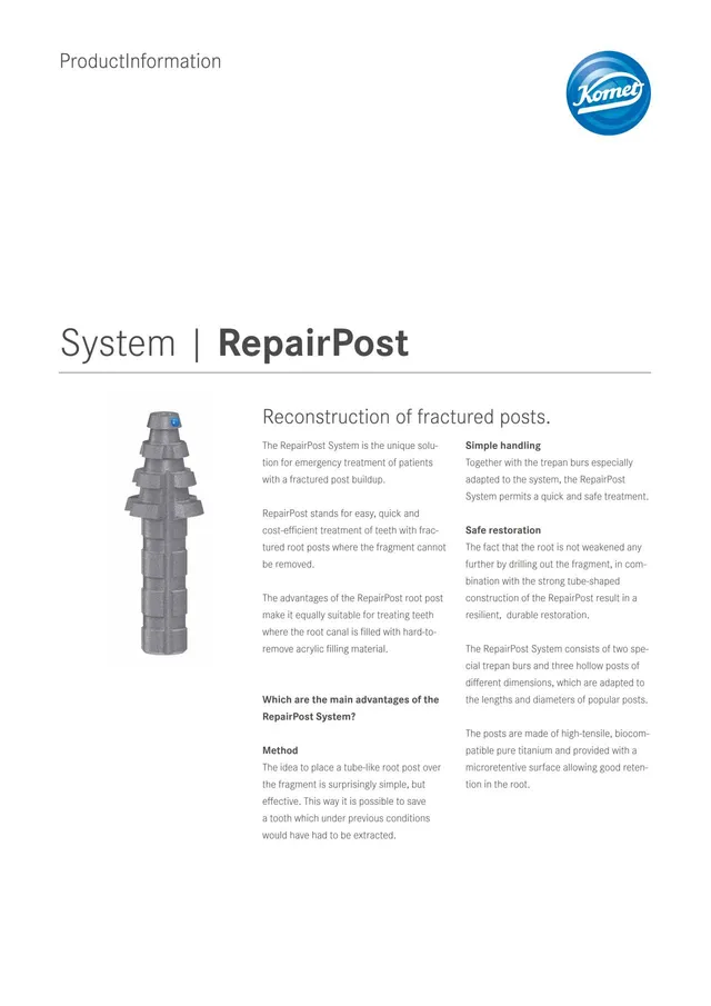 komet-cerapost-repairpost-wurzelstift-rekonstruktion-set image 1