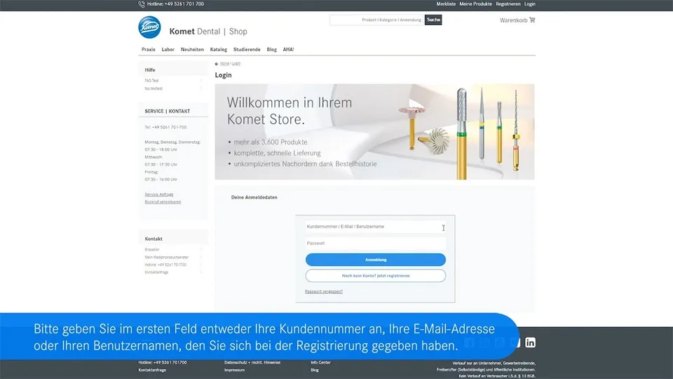 komet-diao-onlineshop-tutorial-video-login-anleitung image 1