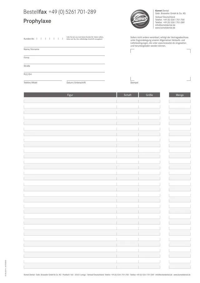 komet-sonicline-prophylaxe-bestellfax-formular image 1