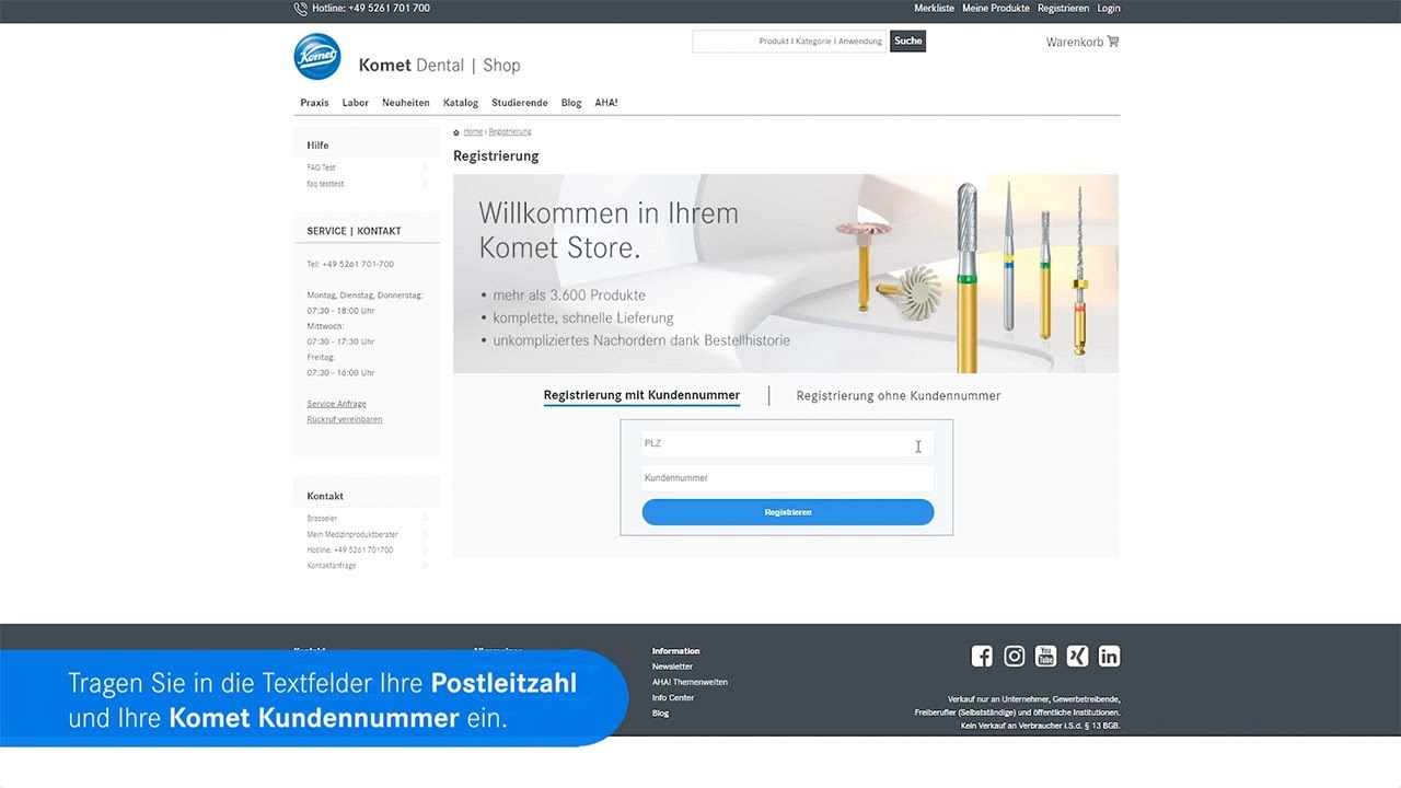 komet-dental-diao-onlineshop-tutorial-video-kundenregistrierung-2020 image 1