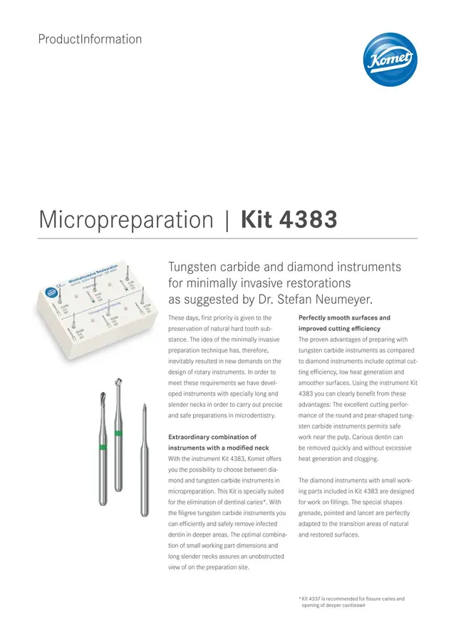 komet-diao-kit-4383-bohrer-mikropr-paration-hartmetall-diamant image 1