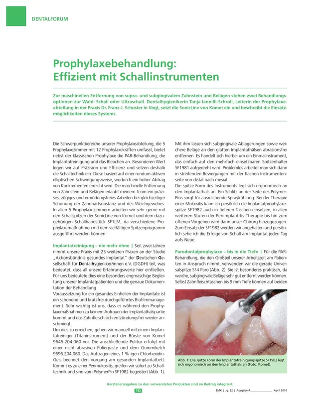 komet-dental-sonicline-prophylaxebehandlung-fachbericht-schall image 1